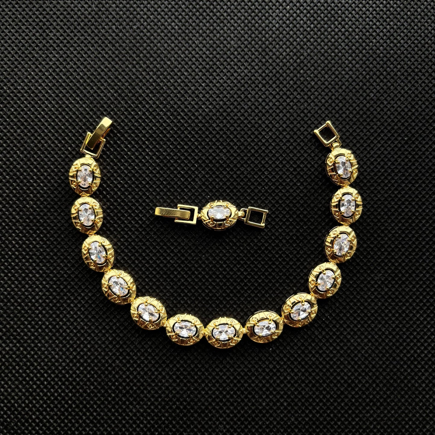 Gold Bracelet Crystal ovale