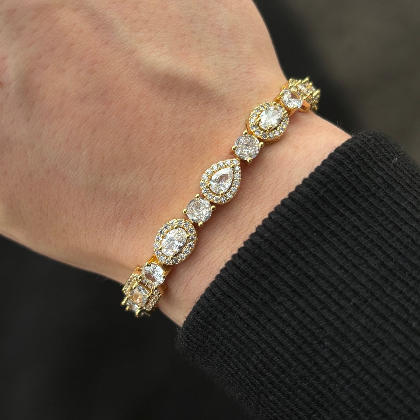 Gold Bracelet Crystal cubique