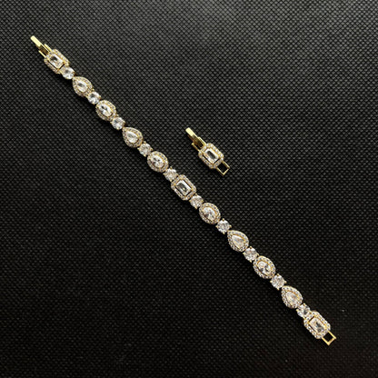 Gold Bracelet Crystal cubique